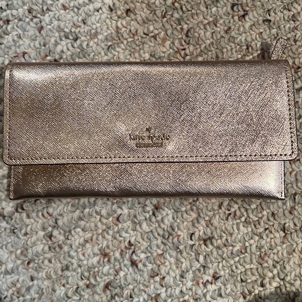 Kate Spade sparkly rose gold wallet